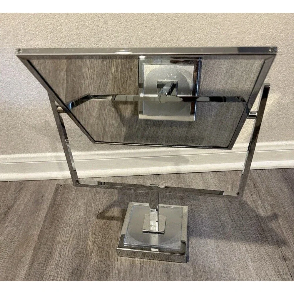 VTG 1960 Modern Lucite Solid Brass Table Top Swivel Mirror Charles Hollis Jones